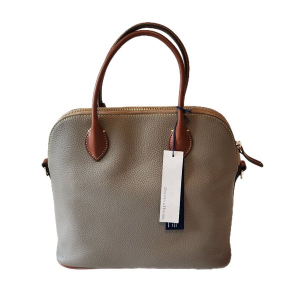 Dooney & Bourke Large Domed Satchel Taupe Purse NWT - Picture 3 of 16